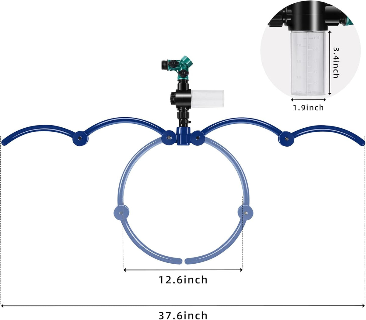 360° Tree Water Sprinkler,Tree Root Watering Tool,Water Ring Sprinkler Irrigation System for Outdoor Plants Raised (Blue)