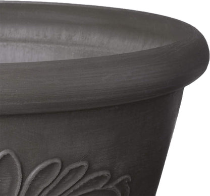 Arcadia Garden Products PSW TA30TP Plastic/Stone/Wood Composite Bulb Pan – No Drainage Hole (Drillable), Planter Bowl for Succulents, Bonsai, Fairy Gardens, Herbs,12-Inch, Taupe