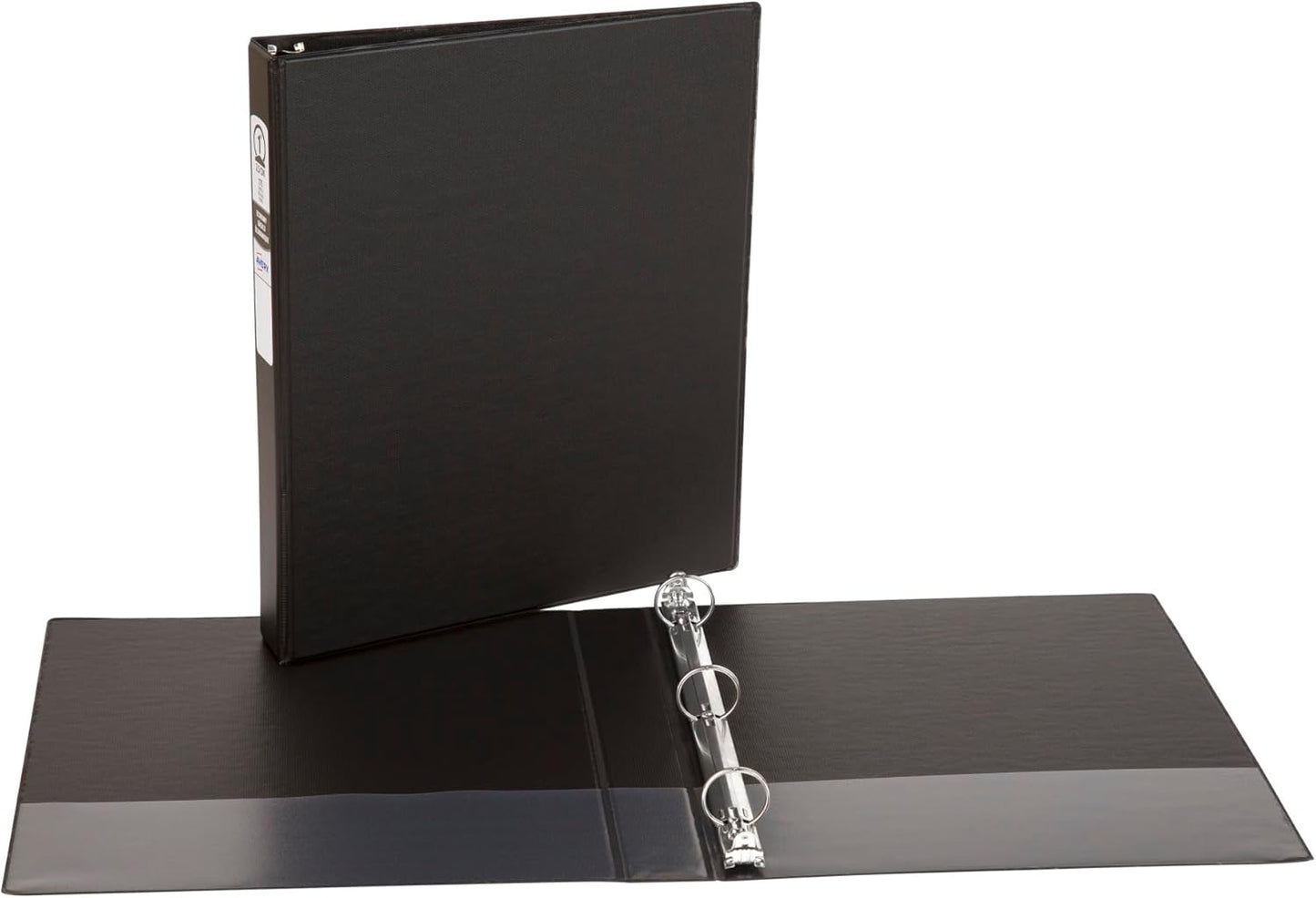 Avery Standard 3 Ring Binder, 1" Round Rings, 175-Sheet Capacity, 1.4 Inch Wide Spine, 1 Black Binder, Ideal for Lightweight Organization and Occasional Referencing (03301)