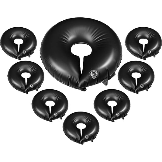 TaoBary 4 Pcs 10 Gallon Tree Watering Ring Bag Slow Release Watering Bag Deep Root Automatic Drip System PVC Drip Irrigation Pouch Donuts for Newly Planted Multi Trunk Trees Shrubs (Black)