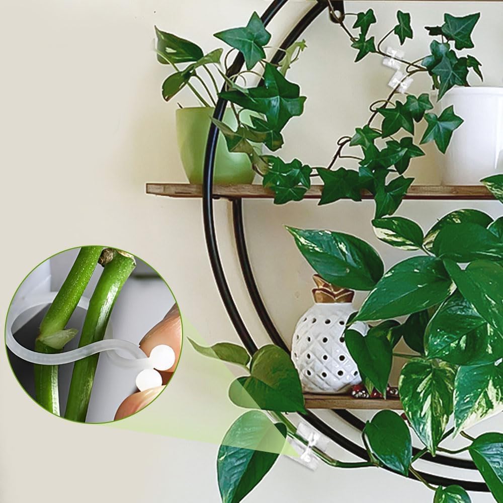 2026 New Self-Adhesive Vine Support Binding Clip Invisible Plant Fixation Hooks for Gardening,Plant Wall Clips for Climbing Plants, Wire Cable Storage Management (White, 100pcs)