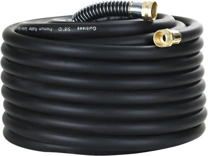Guitrees Leader Garden Hose 10ft x 5/8", Heavy Duty Short Water Hose, Female to Female Fittings, Five Layered Braiding for Durability, 1000PSI Burst, 300PSI Working (Black) - Colors A