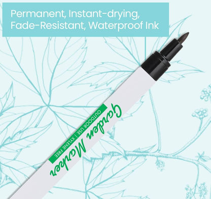 Garden Markers for Outdoor Use, 0.8 mm Medium Point, Black - Fade Resistant Ink, Waterproof, Xylene Free, No Smudging, Dries Quick, Alcohol Based Garden Marker Pen, Use On Almost Any Surface, 2 Count