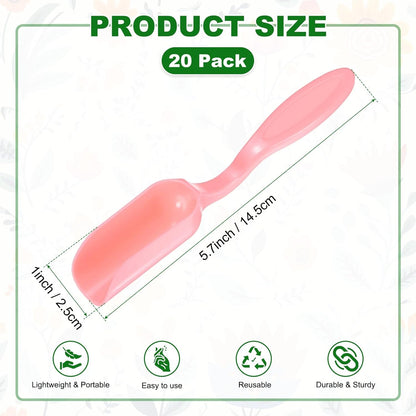 M METERXITY 20-Pack Mini Gardening Shovel Spoons, Plastic Garden Soil Scoops for Cultivation Digging Transplanting/Flower Planting/Plant Succulent, Colorful Small Gardening Tools [Multicolor]