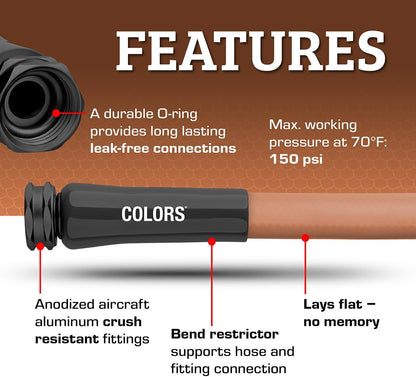 Flexzilla Garden Hose 5/8 in. x 50 ft., Lightweight All-Weather Water Hose, Durable and Flexible, Leak-Free Connections