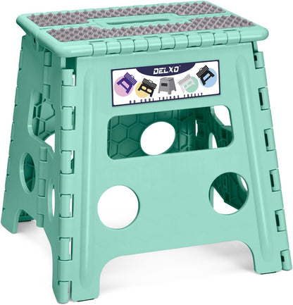 Folding Step Stool 13 Inch,300 Lbs Step Stool for Adults Black