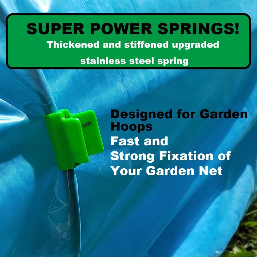 Greenhouse Clamps for 0.32-0.45inch Greenhouse Hoops, Garden Support Frame,Grow Tunnel,Plant Support Stakes.for Fixing Plant Cover,Plastic Sheeting,Film Row Cover,net.(30pcs)