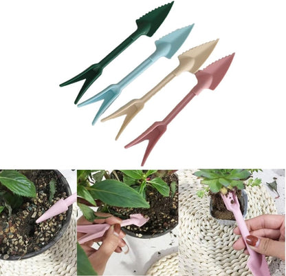Plastic Garden Shovel Scoop with Transplanter Hand Tools, Colorful Mini Muti-Functional Plant Shovel for Green Plant Potted Soil Loosening (8 Pack)