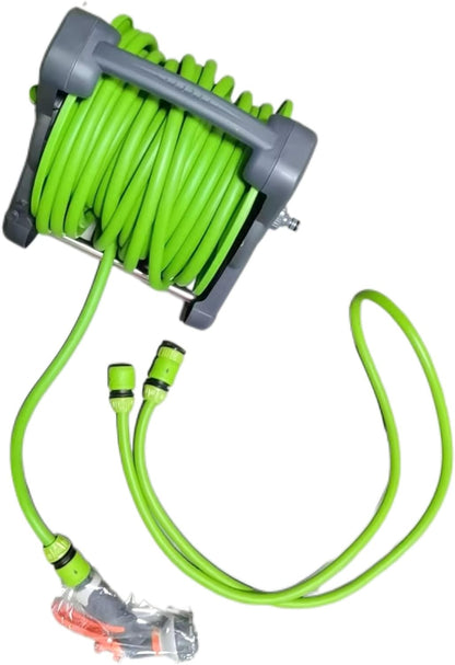 Garden Hose Reel 3/8'' x 50 ft, Portable Retractable Water Hose Reel with Hose Nozzle, Wall/Floor, Car Washing, Watering (Green, 3/8" (inches) x 50' (feet))