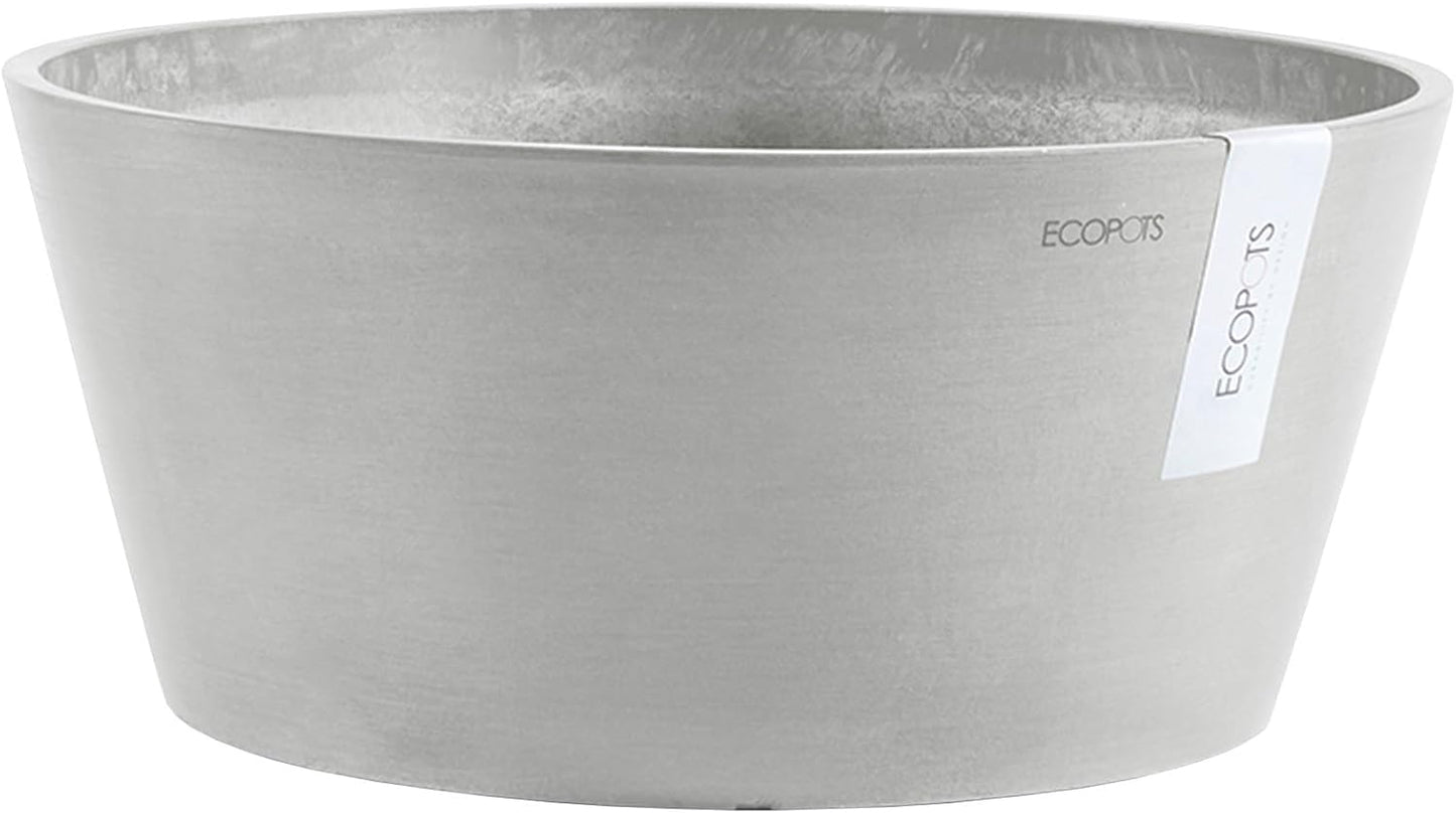 Ecopots Frankfurt Durable Modern Round Indoor/Outdoor Recycled-Based Composite Flower Pot Planter, Terracotta Color, 12"