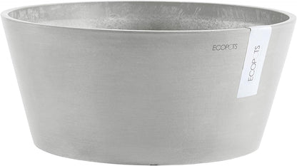 Ecopots Frankfurt Durable Modern Round Indoor/Outdoor Recycled-Based Composite Flower Pot Planter, Terracotta Color, 12"