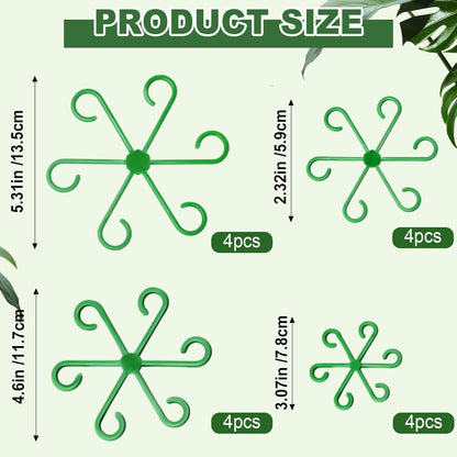 8pcs Plant Stem Support, Plant Support for Indoor Plants, 4 Sizes Climbing Houseplant Stem Holders, Reusable Plant Stabilizer, Indoor Plants Accessories