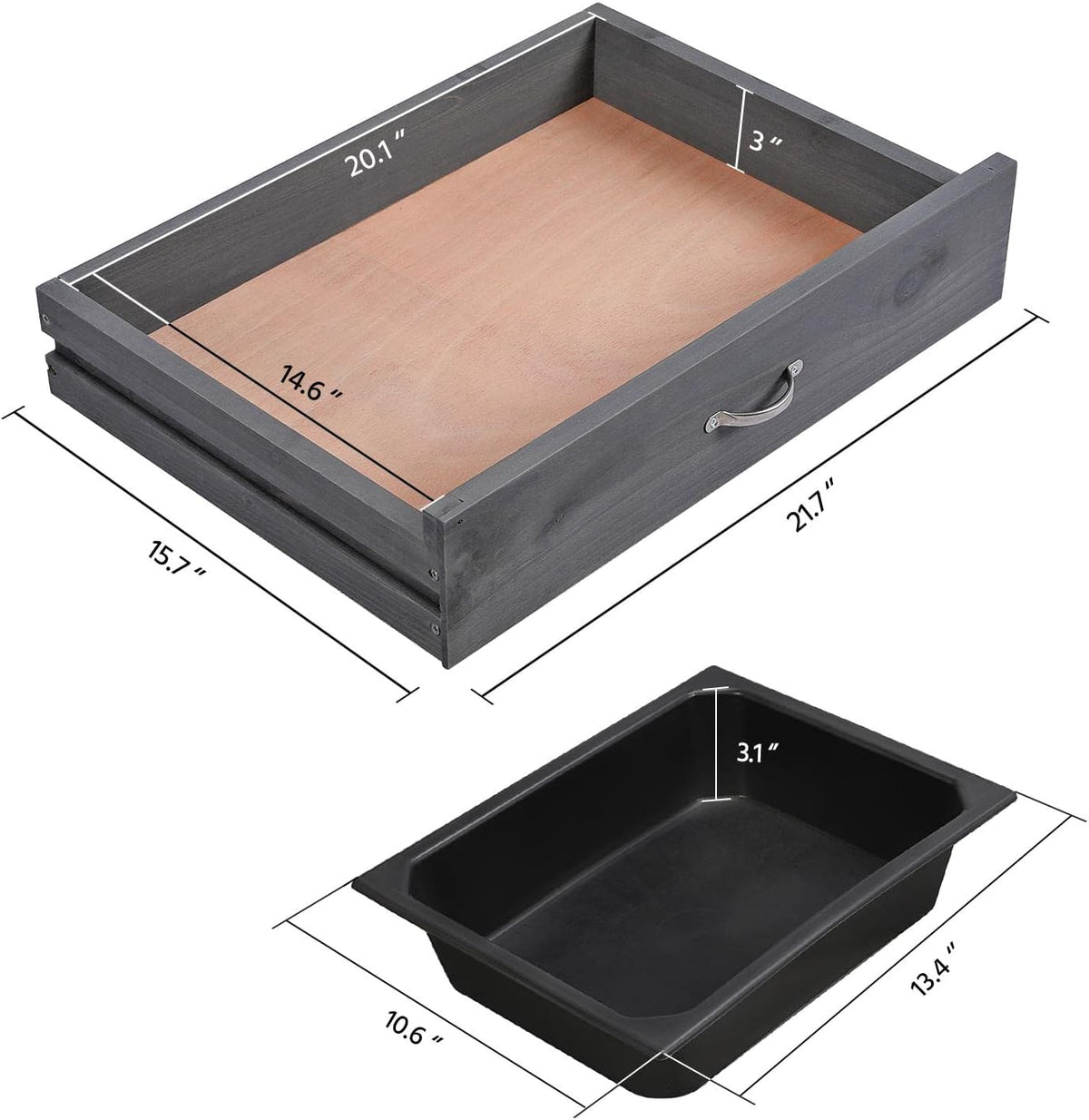 Yaheetech Potting Bench Outdoor Garden Work Bench Station Planting Solid Wood Construction for Horticulture w/Sink Drawer Rack Shelves Natural Wood