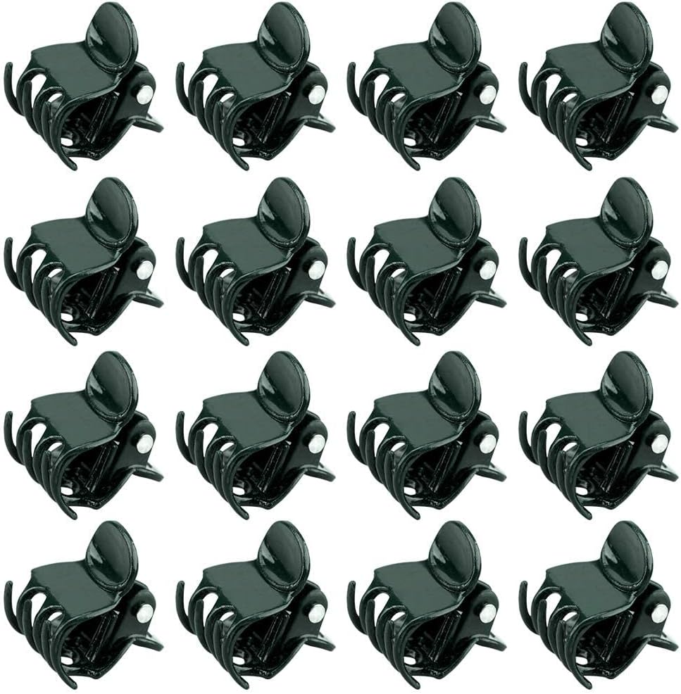 KINGLAKE GARDEN Plant Orchid Clips,100 Pcs Plant Clips Dark Green Plant Orchid Support Clips with Box,Garden Orchid Clips for Supporting Stems Vines Stalks Grow Upright