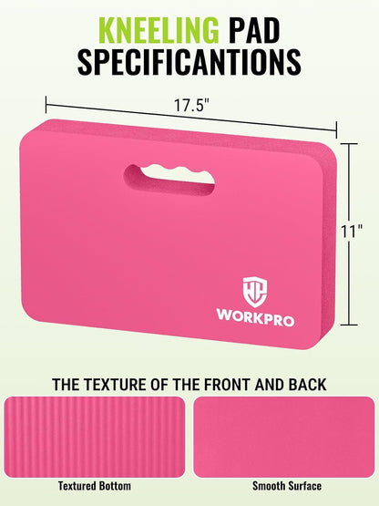 WORKPRO Extra Thick Kneeling Pad, Soft NBR Foam Cushioning for Knee, Large Foam Kneeler Mat for Gardening, Bathing Baby, Exercise, Workout Supplies, 17.5 x 11 x 1.5 in, Black