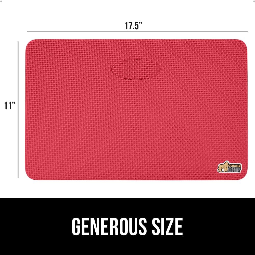 GORILLA GRIP® Extra Thick Patent Pending Supportive Foam Kneeling Pad, Large Cushion Knee Pads for Gardening, Baby Bath Time, Dirt and Water Resistant, Workout and Garden Supplies, 17.5x11, Black