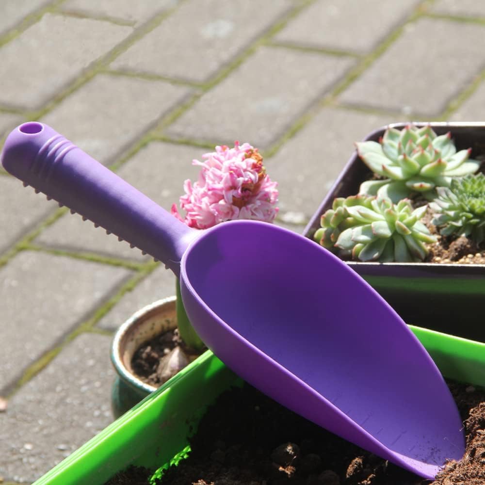 Plastic Garden Shovel Plant Hand Trowels 3 Pack Soil Planting Digging Transplanting Multi-Function Beach Sand Pet's Food Scoop Garden Tools