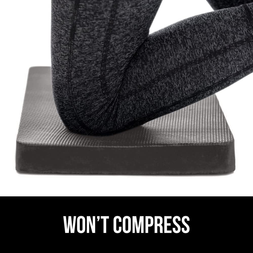 GORILLA GRIP® Extra Thick Patent Pending Supportive Foam Kneeling Pad, Large Cushion Knee Pads for Gardening, Baby Bath Time, Dirt and Water Resistant, Workout and Garden Supplies, 17.5x11, Black