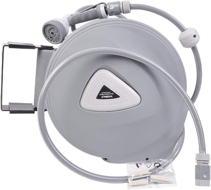Retractable Garden Water Hose Reel Storage Gun Rewind Wall Mount 32Feet/65Feet/100Feet (65 Feet)
