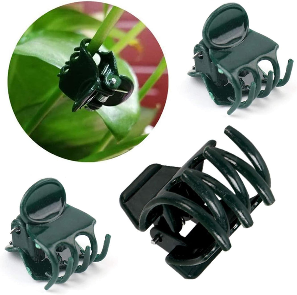 100 Pcs Plastic Plant Support Clips Trellis Clips Garden Clips Tomato Clips for Climbing Plants, Vegetables Plants Climbing Plants Grape Vine to Grow Upright and Healthier