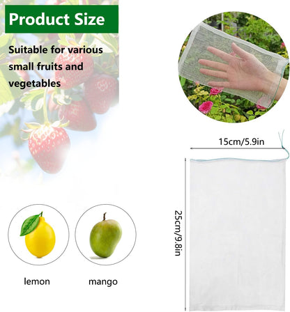 Belit 10Pcs 23.6"x15.7" Garden Netting pest Barrier Tomatoes Protection Bags Large Size Nylon Mesh Reusable Fruit Bags for Protecting Fruits Vegetables