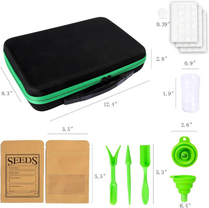 Seed Storage Organizer Box 60 Slots, with 20 Envelopes and Small Tool, Sturdy Seeds Saving Seed Bank Container Kit (Seeds not Included)
