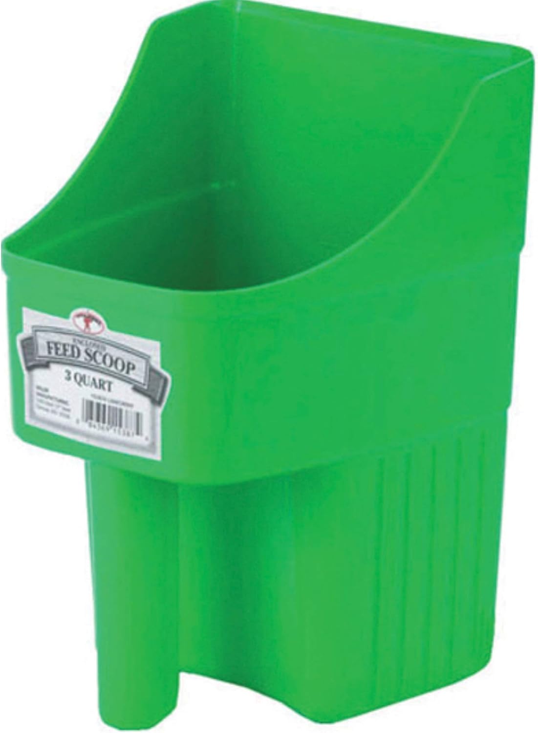 Little Giant® Plastic Enclosed Feed Scoop | Heavy Duty Durable Stackable Feed Scoop with Measure Marks | 3 Quart | Ranchers, Homesteaders and Livestock Farmers | Lime Green