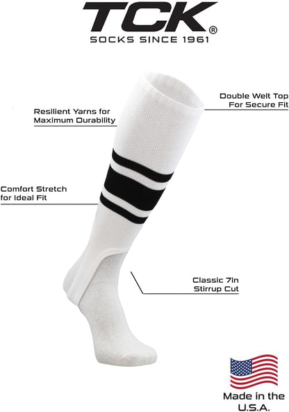 TCK Striped Baseball Stirrups Softball Stirrups 7 Inch