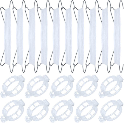 40Pcs Tomato Hooks with String, Holder & Plant Support Clips - 33.3ft Twine to Prevent Tomatoes from Pinching or Falling Off