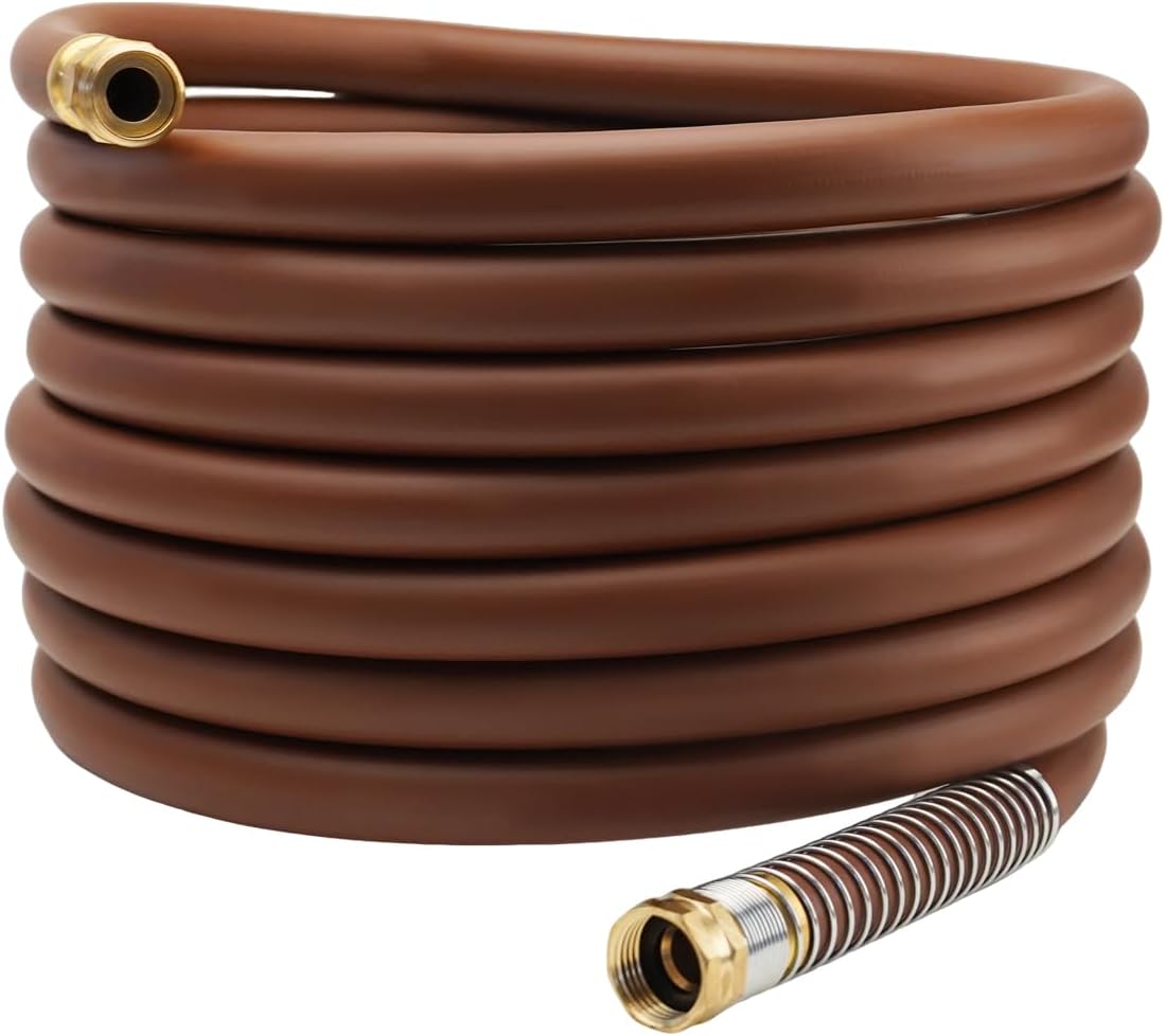 Guitrees Leader Garden Hose 10ft x 5/8", Heavy Duty Short Water Hose, Female to Female Fittings, Five Layered Braiding for Durability, 1000PSI Burst, 300PSI Working (Black) - Colors B