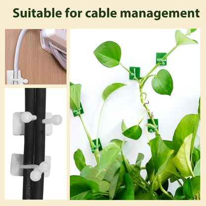 2026 New Self-Adhesive Vine Support Binding Clip Invisible Plant Fixation Hooks for Gardening,Plant Wall Clips for Climbing Plants, Wire Cable Storage Management (White, 100pcs)