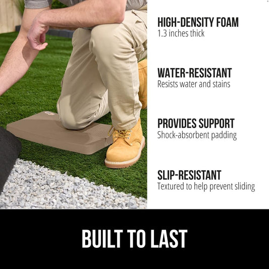 GORILLA GRIP® Extra Thick Patent Pending Supportive Foam Kneeling Pad, Large Cushion Knee Pads for Gardening, Baby Bath Time, Dirt and Water Resistant, Workout and Garden Supplies, 17.5x11, Black