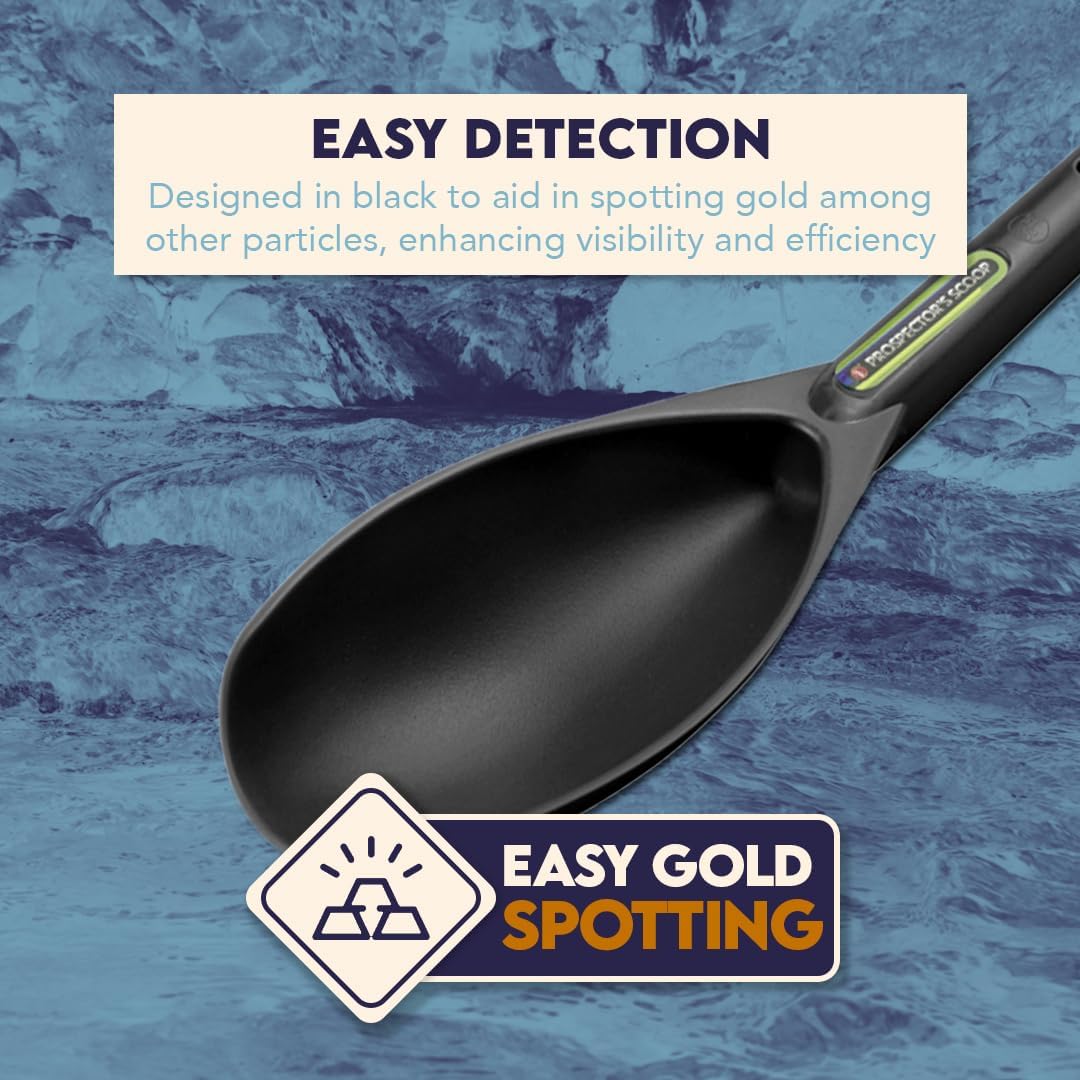 SE Green Prospector's Scoop - 12.5" Heavy-Duty Plastic Tool for Metal Detecting, Gold Panning, Treasure Hunting, and Gardening
