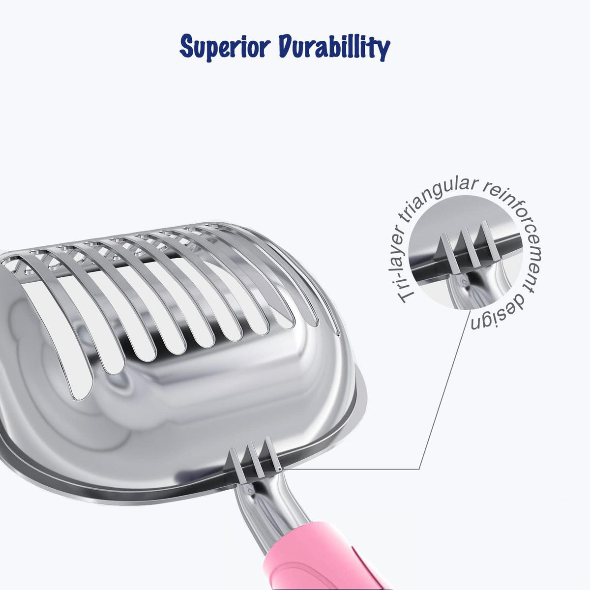 Cat Litter Scoop, Aluminum Alloy Sifter, Kitty Metal Scooper, Deep Shovel, Long Handle, Poop Sifting, Kitten Pooper Lifter, Durable, Heavy Duty, for Litter Box