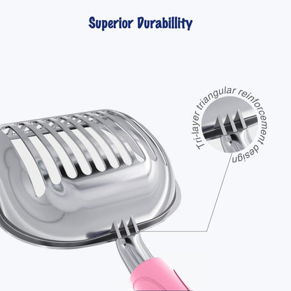 Cat Litter Scoop, Aluminum Alloy Sifter, Kitty Metal Scooper, Deep Shovel, Long Handle, Poop Sifting, Kitten Pooper Lifter, Durable, Heavy Duty, for Litter Box