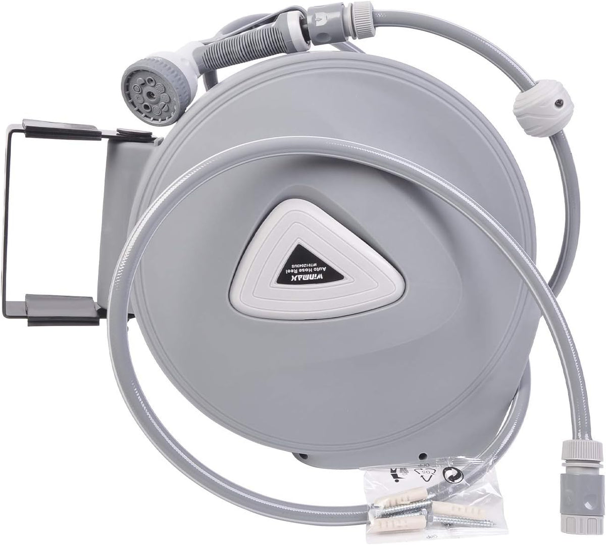 Retractable Garden Water Hose Reel Storage Gun Rewind Wall Mount 32Feet/65Feet/100Feet (65 Feet)