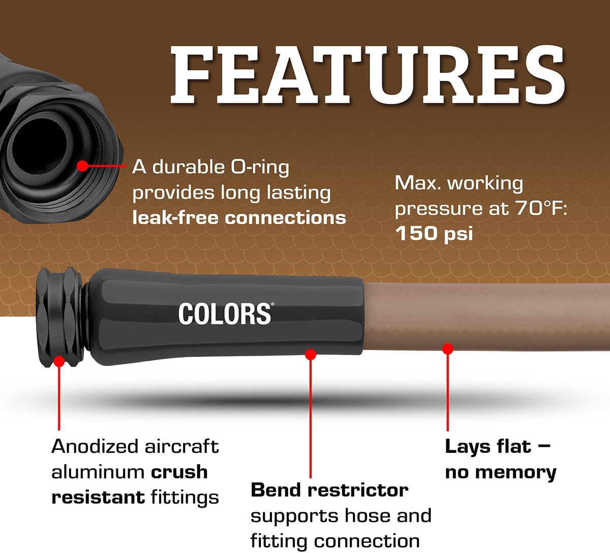 Flexzilla Garden Hose 5/8 in. x 50 ft., Lightweight All-Weather Water Hose, Durable and Flexible, Leak-Free Connections