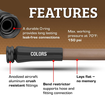 Flexzilla Garden Hose 5/8 in. x 50 ft., Lightweight All-Weather Water Hose, Durable and Flexible, Leak-Free Connections