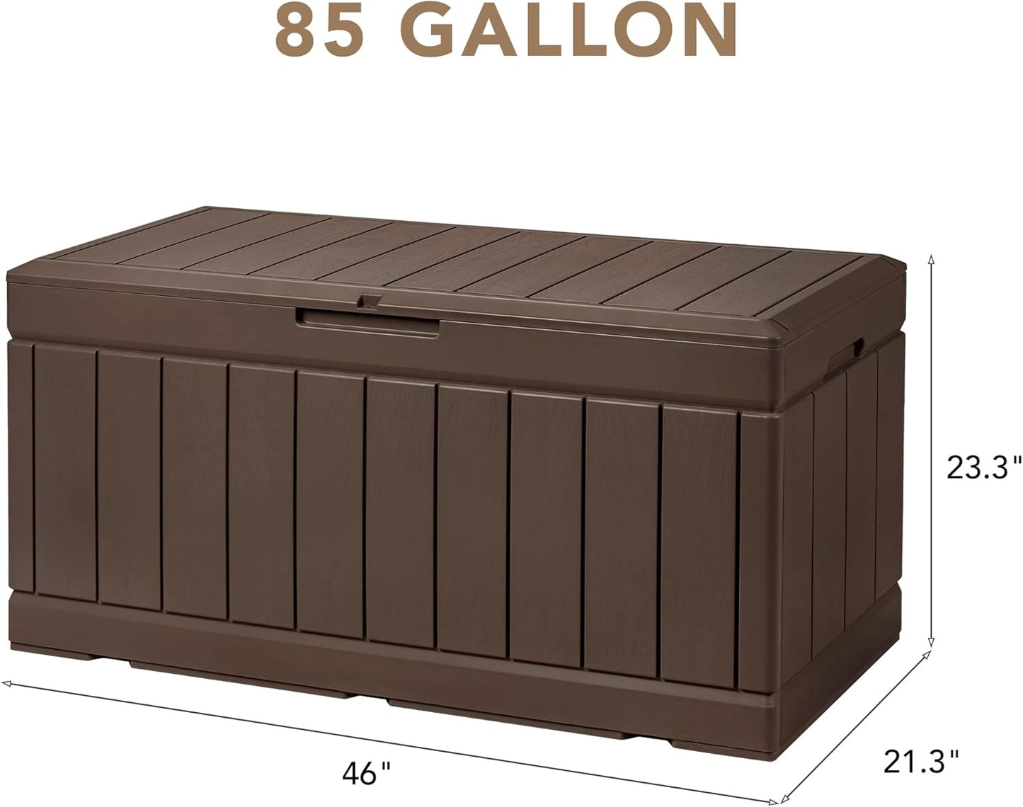 Devoko 100 Gallon Waterproof Large Resin Deck Box Indoor Outdoor Lockable Storage Container for Patio Furniture Cushions Garden Tools (100 Gallon, Black)