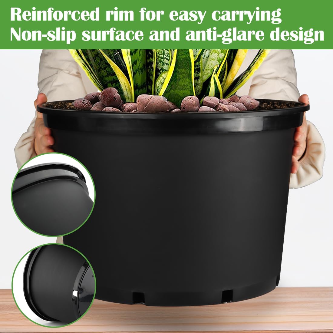 5 Gallon Nursery Pots (10-Pack) + 50ft Garden Hose with Spray Nozzle + 3-in-1 Soil Tester for Moisture/Light/pH | All-in-One Gardening Kit for Indoor/Outdoor Plants, Gardening Gifts for Women