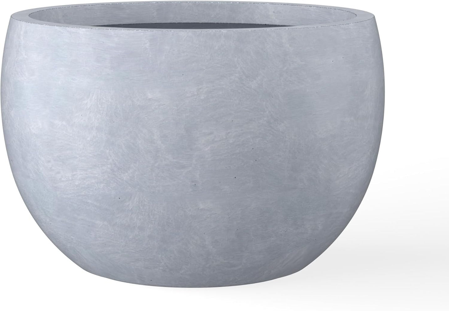Large Round Bowl Vintage BRN Concrete Planter 19.9" Dia, Outdoor