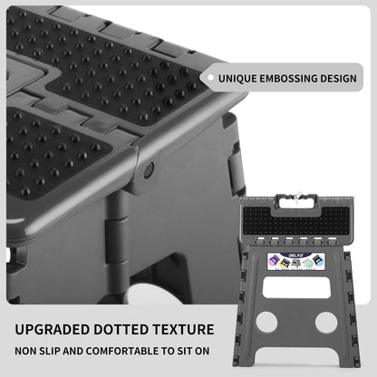 Folding Step Stool 13 Inch,300 Lbs Step Stool for Adults Black