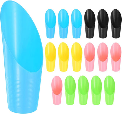 M METERXITY 18-Pack Bonsai Soil Scoops, Plastic Garden Soil Scoops Bucket Shovel Potting Scoopers for Transplanting/Flower Planting/Plant Succulent, Colorful Small Gardening Tools [Multicolor]
