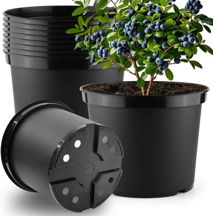 5 Gallon Nursery Pots (10-Pack) + 50ft Garden Hose with Spray Nozzle + 3-in-1 Soil Tester for Moisture/Light/pH | All-in-One Gardening Kit for Indoor/Outdoor Plants, Gardening Gifts for Women