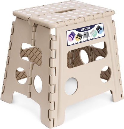 Folding Step Stool 13 Inch,300 Lbs Step Stool for Adults Black