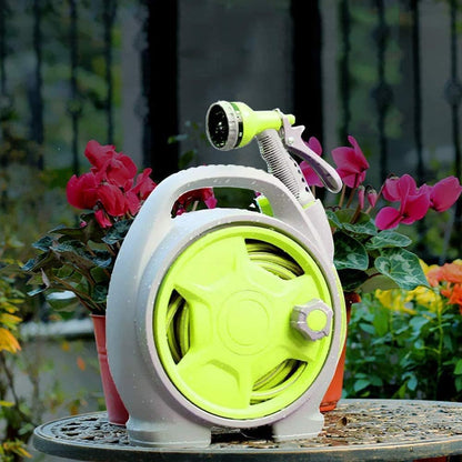 YEFA Retractable Garden Hose Reel - Convenient 50 FT Portable Hose with 6-Function Spray Nozzle for Versatile Watering, Cleaning, and More (Green)