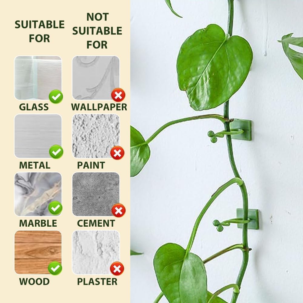 2026 New Self-Adhesive Vine Support Binding Clip Invisible Plant Fixation Hooks for Gardening,Plant Wall Clips for Climbing Plants, Wire Cable Storage Management (White, 100pcs)