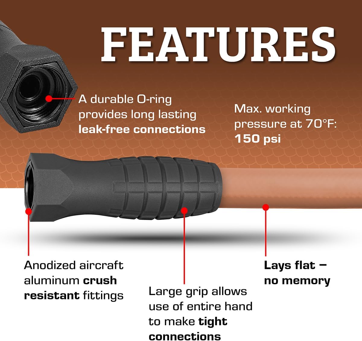 Flexzilla Garden Hose 5/8 in. x 50 ft., Lightweight All-Weather Water Hose, Durable and Flexible, Leak-Free Connections