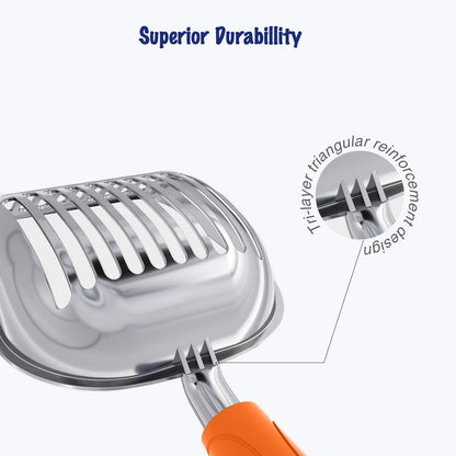 Cat Litter Scoop, Aluminum Alloy Sifter, Kitty Metal Scooper, Deep Shovel, Long Handle, Poop Sifting, Kitten Pooper Lifter, Durable, Heavy Duty, for Litter Box