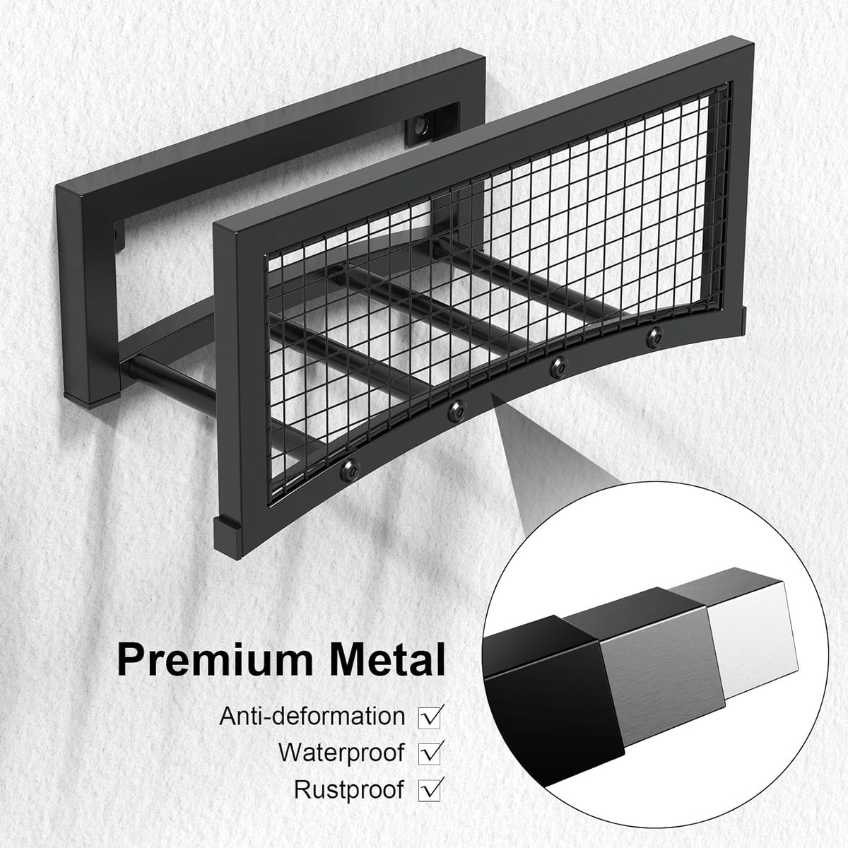Garden Hose Holder, Heavy Duty Freestanding Metal Stand, 165FT Garden Hose Storage with 4-Spike Stable Base, Rustproof Water Hose Holder for Outdoor Yard Lawn Garden Black